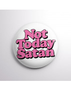Chapa alfiler Not today Satan