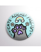 Chapa alfiler Cats against fascism