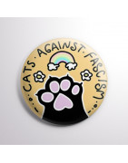 Chapa alfiler Cats against fascism
