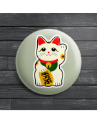 Chapa alfiler Gato de la suerte