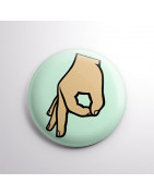 Chapa alfiler Mano círculo