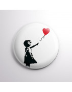 Chapa alfiler Banksy Niña con globo